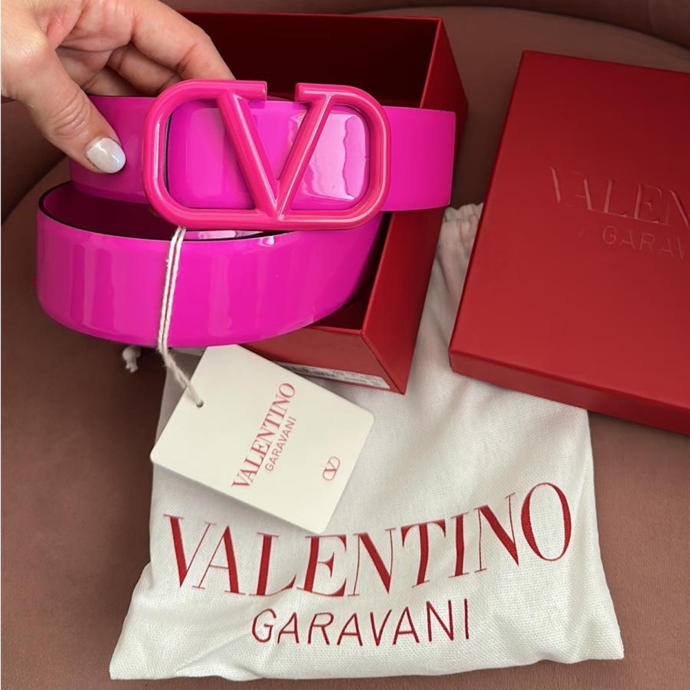 Vlogo glossy belt pink pp - Valentino